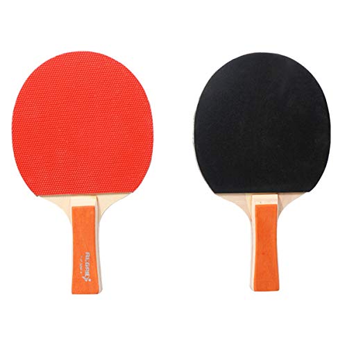 Table Tennis Racket Ping Pong Practice Paddle Set 2 Bats + 2 Balls (Color : Orange)