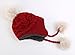 Home Prefer Girls Sherpa Earflaps Hat Kids Winter Hat Cable Knit Pom Beanie Fuzzy Peruvian Hat Red M