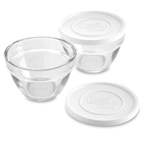 Pampered Chef 2 Cup Prep Bowl Set with Lids Set of 2 Amazon.co.uk
