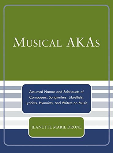 Musical AKAs: Assumed Names and Sobriquets of Composers, Songwriters, Librettists, Lyricists, Hymnis by Jeanette Marie Drone