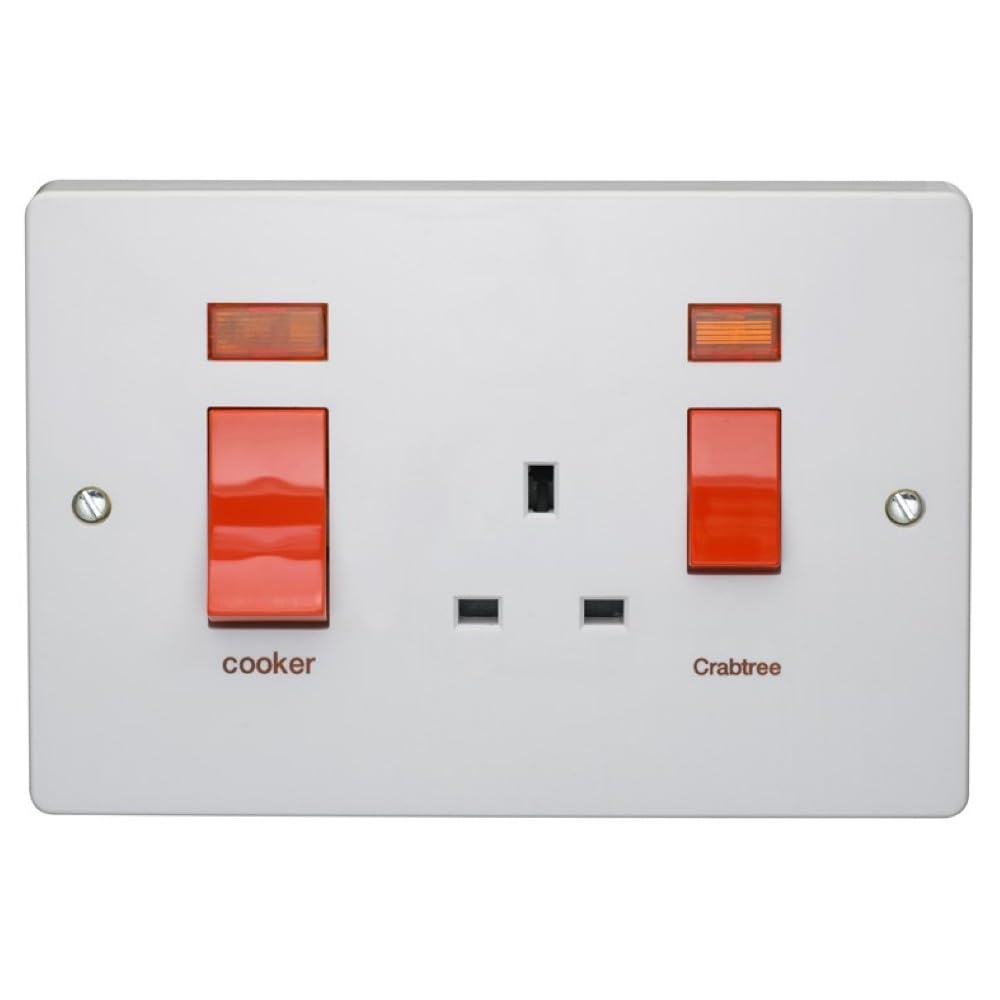 Crabtree 4520/31 Cooker Control Unit with neon Indicators (Larger Plate Size)
