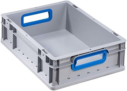 456725 Eurobox"417" 15.75x11.81x6.69" Open Handles In Grey/Blue