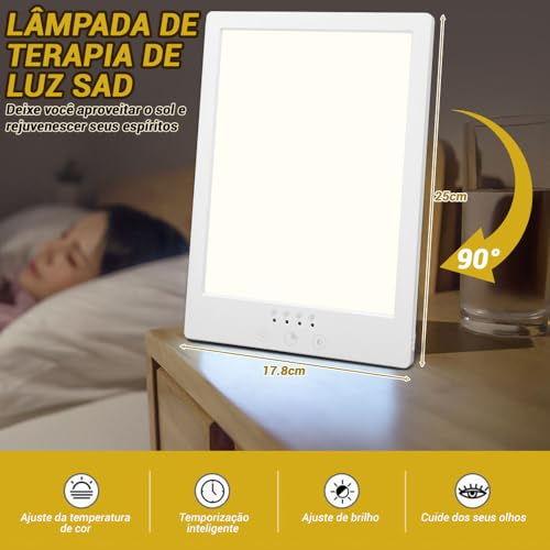 Lâmpada Solar sem UV, Lâmpada Terapia vom Luz Led sem UV, Terapia de Luz Inteligente Solar Led