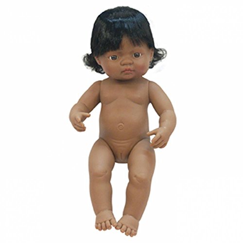 Miniland 15'' Anatomically Correct Baby Doll, Hispanic Girl