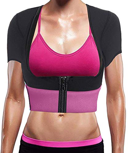 Optlove Women's Neoprene Sauna Shirt Sweat Vest Hot Thermal Gym Tank Corset Suit Exercise Fitness Top Body Shaper with Sleeves Weight Loss - Thumbnail 3