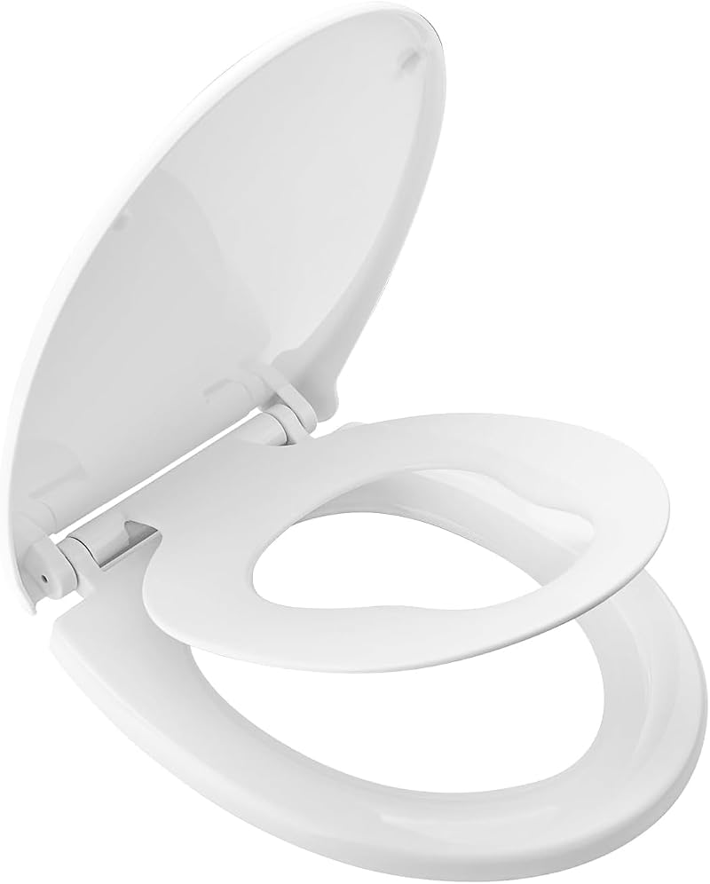 RAM White Soft Close Family Toilet Seat with Quick Release Adjustable Hinges
