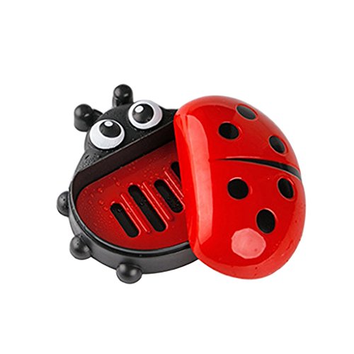 856store Portable Travel Bathroom Cute Cartoon Ladybird Soap Holder Storage Box Soap Dish