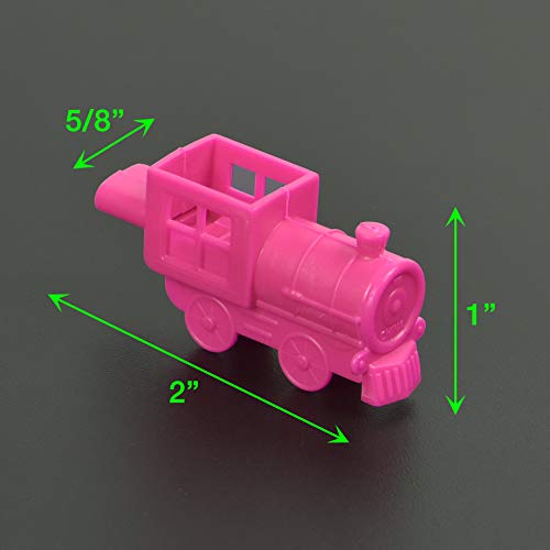 J&J'S TOYSCAPE Plastic Train Toy Whistles (Pack of 36) Perfect for Birthday Party Favors, Kid's Game Prizes,, Goody Bag Fillers