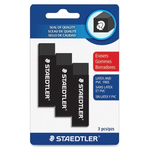 Staedtler Mars Mars Head Vinyl Extruded Eraser Pack of 3 525C90BK3
