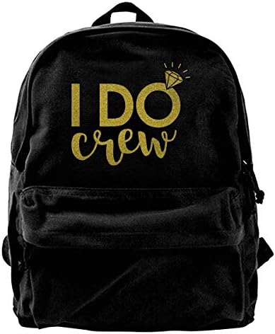 HHFASN I Do Crew Wedding Canvas Backpack for Men Women Lightweight Travel Backpack Cute Shoulder Bags Laptop Backpack