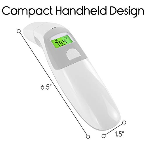 Vive Precision Fever Thermometer - Digital Infrared Forehead and Ear Temperature Device - Tympanic, Head Instant Read For Kids, Baby, Child, Adults, Pets - Dual Medical, Portable No Touch Home Reading - Thumbnail 5