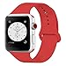 Idon Compatible for Apple Watch Bands 40MM/38MM S/M, Soft Silicone Replacement Sport Watchbands Compatible for Apple Watch Series SE/6/5/4/3/2/1 All Versions (Red)