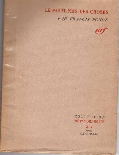 Le Parti Pris Des Choses Telecharger Télécharger Parti pris des choses 073193 Livre PDF/Epub