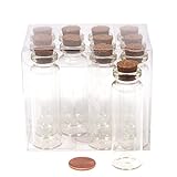 Homeford Mini Glass Tube Corked Jars, 3-Inch, 12-Pack