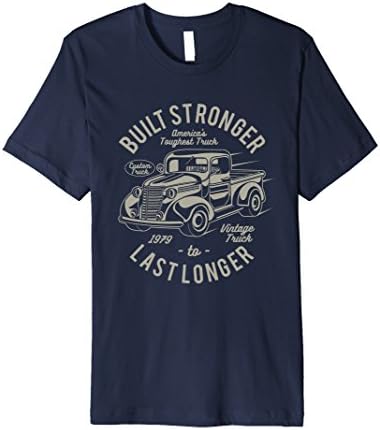 Mens Vintage American Truck Built Stronger to Last Longer Large Navy