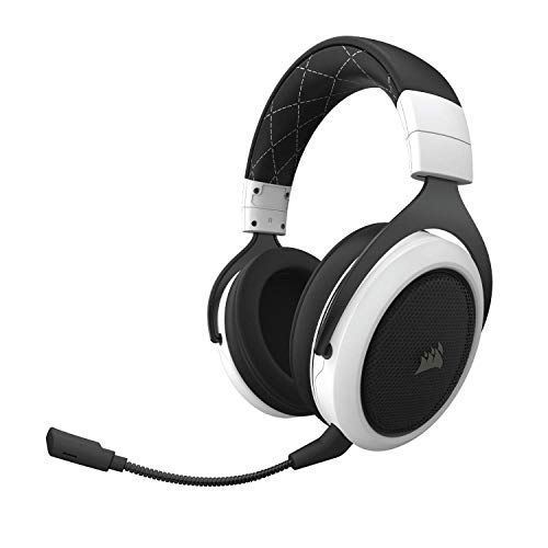 CORSAIR HS70 Wireless – 7.1 Surround Sound Gaming Headset – Discord Certified Headphones – White (Renewed)