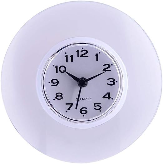YUMILI Wall Quartz Clock, Mini Cute Mirror Suction Wall Clock Quartz Clock, Waterproof Modern Quartz Design Decorative Hanging Clock Indoor/Kitchen for Office Class Room Living, 6 Colors(White)