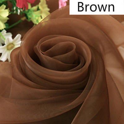 Brown Sheer Organza Mesh Fabric Voile Wedding Party Home Decor Dress Material 1.5m2m
