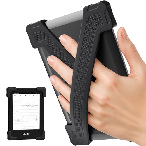 ELETIUO Hand Strap for 6" Kindle/Kobo/Kindle/E-Readers -Paperwhite 7-10 Gen,2 Pack Ergonomic Silicone Finger Grip,Secure One-Handed Holder for Comfortable Reading Accessories,Medium-Black at Amazon