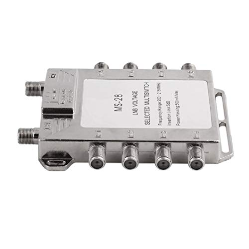 Dalkeyie Portable 2x8 JS-MS28 Satellite Signal Multiswitch LNB Voltage Selected Switch