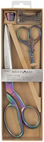 Milward Premium Scissors Gift Set - Includes Dressmaking Shears, Embroidery Scissors, Thimble and Pearl Headed Pins, Rainbow - Image 3
