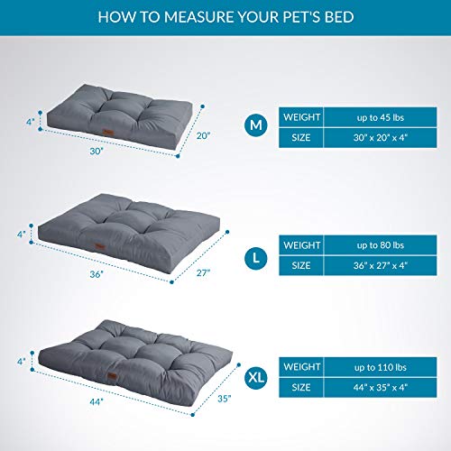 Petsure M/L/XL Dog Bed for Small, Medium, Large Dogs & Cats - Water-Resistant Oxford Fabric Dog Mattress - Ideal for Cars, Dog Crate Or Elevated Dog Bed, Dog Bed Trampoline - Grey - Thumbnail 6