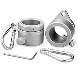 BonyTek 2 Pack Aluminum Alloy Flag Pole Rings, 360 Degree Rotating Flagpole Flag Mounting Rings Spinning Flag Pole Kit with Carabiner for 0.75-1.02Inch Diameter Flagpole (Silver)