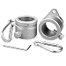 BonyTek 2 Pack Aluminum Alloy Flag Pole Rings, 360 Degree Rotating Flagpole Flag Mounting Rings Spinning Flag Pole Kit with Carabiner for 0.75-1.02Inch Diameter Flagpole (Silver)