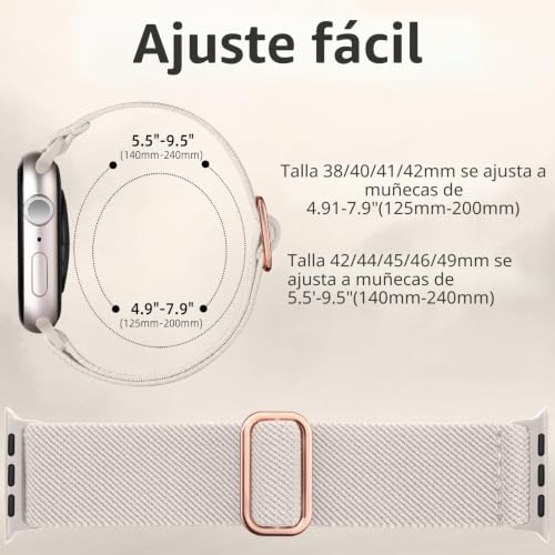 Maledan 10 Pack Nylon Bands Compatible with Apple Watch Band 40mm 41mm 38mm 42mm Women Men - Elastic Nylon Sport Strap for iWatch Series 11 10 9 8 7 6 5 4 3 2 1 SE3 SE2 SE, Set A
