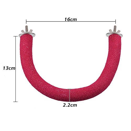 Urijk Parrot Perch Bird Cage Stand Toy, Parrot Rough Pumice Perch to Trim Nails & Beak, Safe Non-Toxic Quartz Sand Parrot Nail Perch for Parakeet Conure Cockatiel Small Bird Cage Accessories