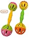 Tropical Chickens Bird Parrot Toys, Enrichment Rattle Bells, Barbell for Conures, Green Cheek, for Smaller Birds Foraging Foot Talon Toy (2X)