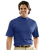 Monterey Club Mens Dry Swing Classic Pique Mock Neck Shirt #1172 (Reflex Blue, Large)