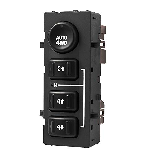 901-072 4WD Wheel Drive Switch 4x4 Transfer Case Button for Chevy Silverado, Suburban, Avalanche, Tahoe, GMC Yukon, Sierra - 2003, 2004, 2005, 2006, 2007, Replaces # 15136039, 15164520, 19259313
