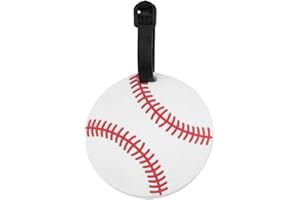 MXXGMYJ Baseball Luggage Tags for Suitcases Label Bag Tags Sports Baggage Tag for Travel ID Round PVC Luggage Tag for Boys Girls Baseball Name Labels for Backpacks Travel Name ID Label Accessories