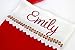 Nom de Plume Monogrammed Christmas Stocking, Red and White Felt