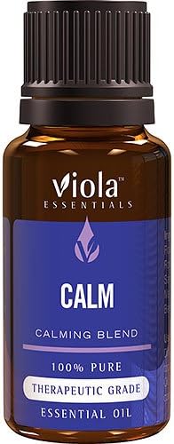 Calm Essential Oil Blend 15ml by Viola Essentials - 100% Pure Therapeutic Oil | Ideal Oil Diffuser For Relieving Stress, Excitement, and Anxiety and Promotes Relaxation by Reducing Stress