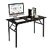 Need Computer Desk Office Desk 47 inches Folding Table with BIFMA Certification Computer Table Workstation No Install Needed, Black Brown