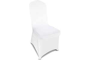 LGJIAOJIAO 100 Pieces White Chair Covers - Versatile Stretch Polyester Spandex Dining Chair Slipcovers for Dining, Party, Wedding, Banquet, and More