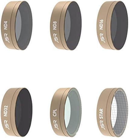 LCLrute 6PC Star+CPL+ND4+ND8+ND16+ND32 Camera Lens Filters Accessories for DJI OSMO Action (Gold)