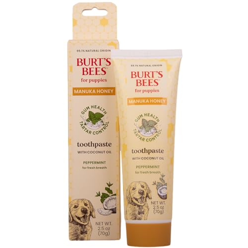 Burt's Bees for Pets Peppermint Toothpaste for Puppies with Manuka Honey and Co…
