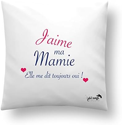 Coussin Ou Housse De Coussin Jaime Ma Mamie Anniversaire Idee Cadeau Fete Des Grand Meres Original Housse Satin Seule 35 X 35cm Decoration Maison Housses De Coussin Decoration De La Maison