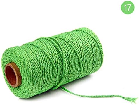 100m Long/100 Yard Pure Cotton Twisted Cord Rope Crafts Macrame Artisan String,2mm Colored Cotton Rope,20 Colors Available