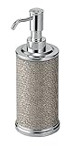 mDesign Liquid Hand Soap Dispenser Pump Bottle for Kitchen, Bathroom | Also Can be Used for Hand Lotion & Essential Oils – Woven Textured Metallic with Chrome Pump and Base