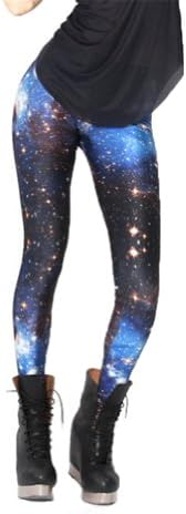 Amoluv Women's Fashion Digital Print Galaxy DarkBlue Pattern Sexy Leggings