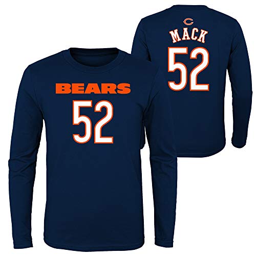 Outerstuff Youth Khalil Mack Navy Chicago Bears Mainliner Name & Number Long Sleeve T-Shirt