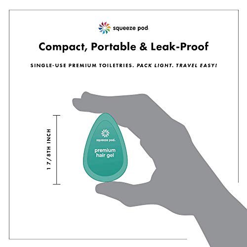 Squeeze Pod Travel Hair Gel 15 Single Use Pods Leak Proof, TSA