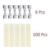Candle Wick Stickers (100pcs) and Metal Candle Wick Centering Device (6pcs) Bundle - Kare & Kind® retail packaging(wick centering device plus wick sticker)