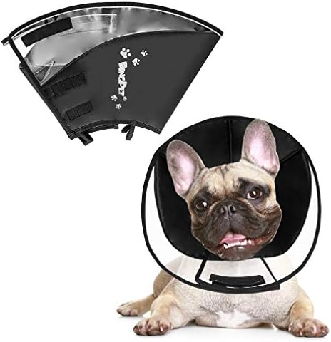 BINGPET Dog Recovery Cone Collar for Surgery, Adjustable Soft Dog Protective E-Collar with Reflective Pattern and Edge, Perfect for Wound Healing, Licking, Biting