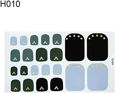 clifcragrocL Toenail Stickers,Heart Moon Leaf Waterproof Toe Nail Stickers Full Cover Decals Adhesive Wraps 10#