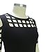 Transer Women Fashion Strapless Hollow Out Short Sleeve Casual T-Shirt Tops Blouse (M, Black)